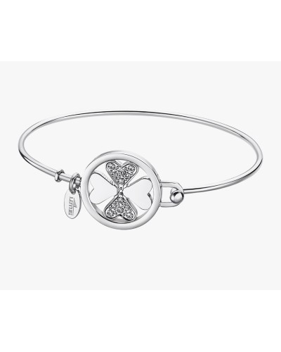 Pulsera acero trébol de la suerte. Lotus style