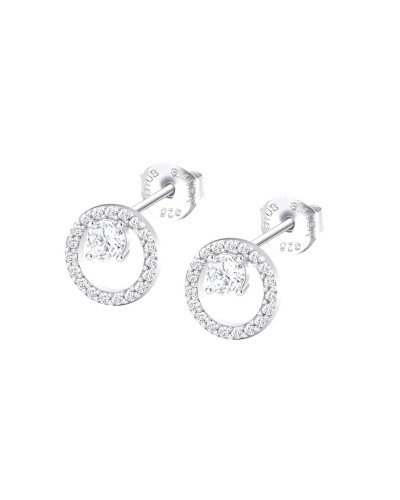 Pendientes Plata de ley con circonitas blancas