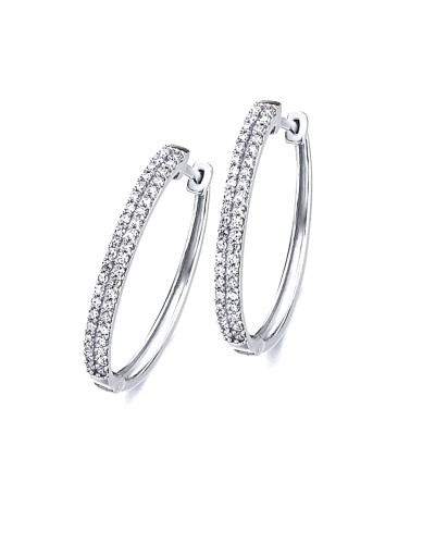 Aros diamantes y oro blanco