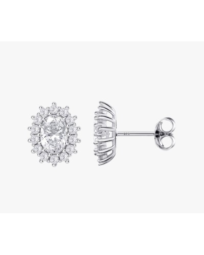 Pendientes Plata de ley piedra blanca