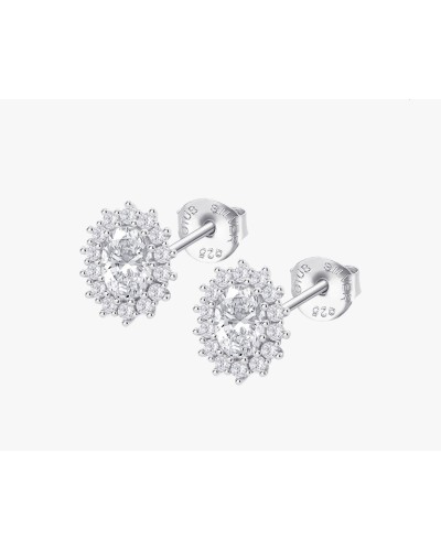 Pendientes Plata de ley piedra blanca