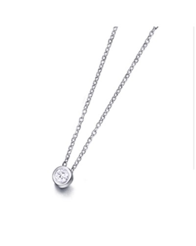 Gargantilla diamante oro blanco