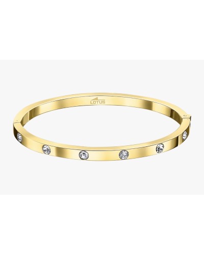 Pulsera media caña acero dorada