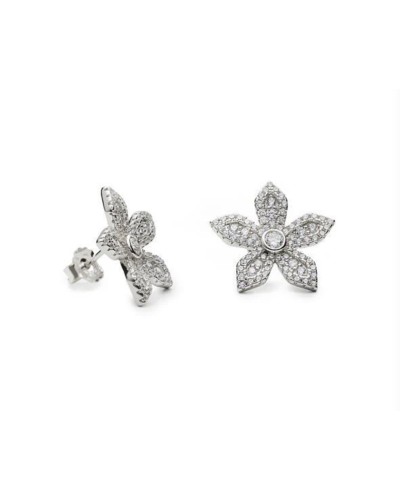 Pendientes flor plata de ley