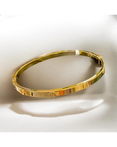 Pulsera Media Caña oro de ley