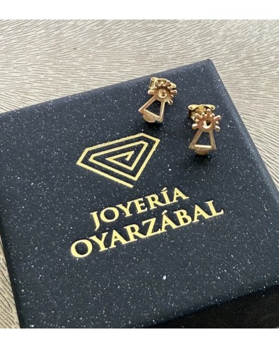 Pendientes Virgen del Pilar oro 18 quilates