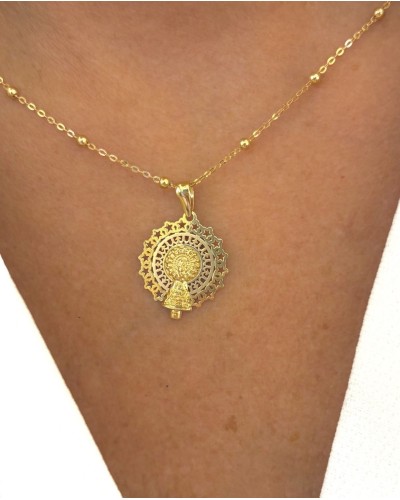 Medalla Calada virgen del Pilar oro 18 quilates