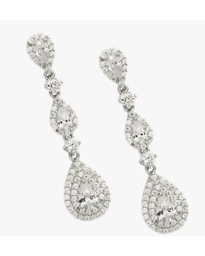 Pendientes Novia Plata de ley largos