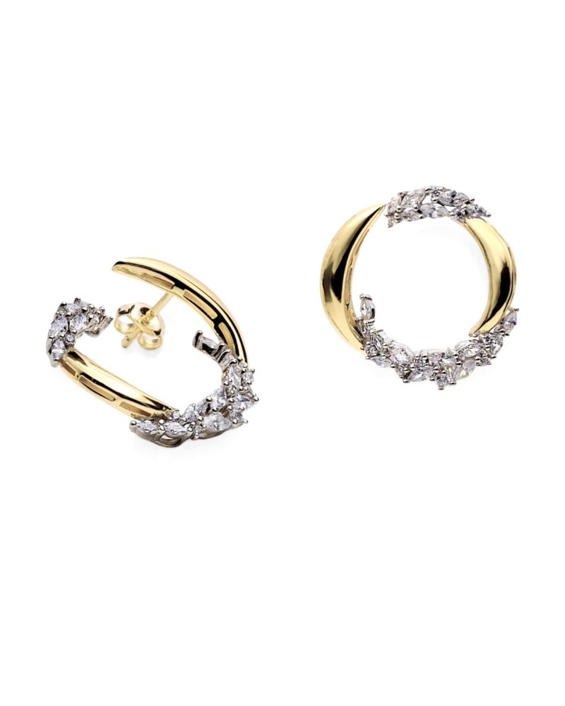 Pendientes dorados con circonitas