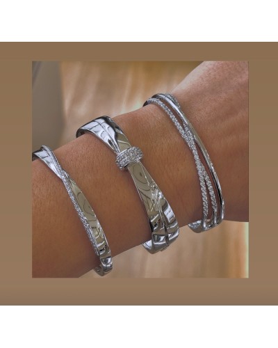 Pulsera Media caña en plata de ley